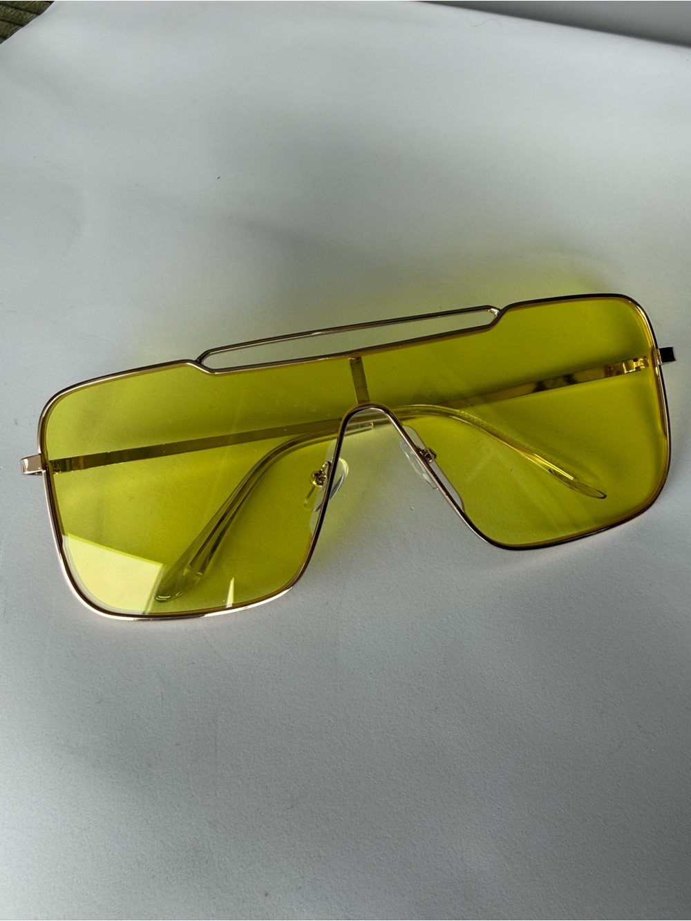 Yellow Shield Oversized Sunglasses - Unbranded